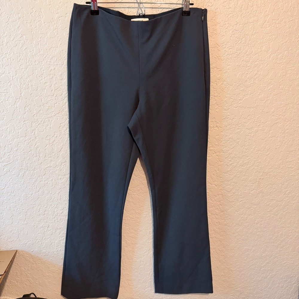 Vince Side Zip Flare Leg Trousers Size L Navy Blue Minimalist Quiet Luxury